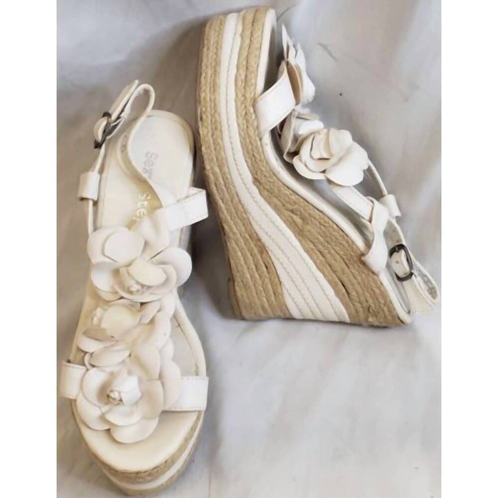 NEW ARMANI women's pavani 4" wedge sandal in white